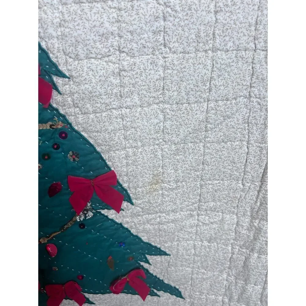 Homemade Traditional Christmas Tree‎ Quilt Wall Hanging 57.5